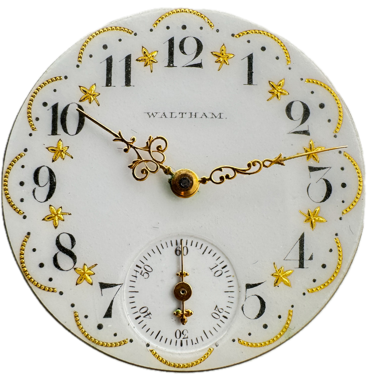 Antique 0s 1902 Waltham Multicolor Hunter Pocket Watch Movement Seaside