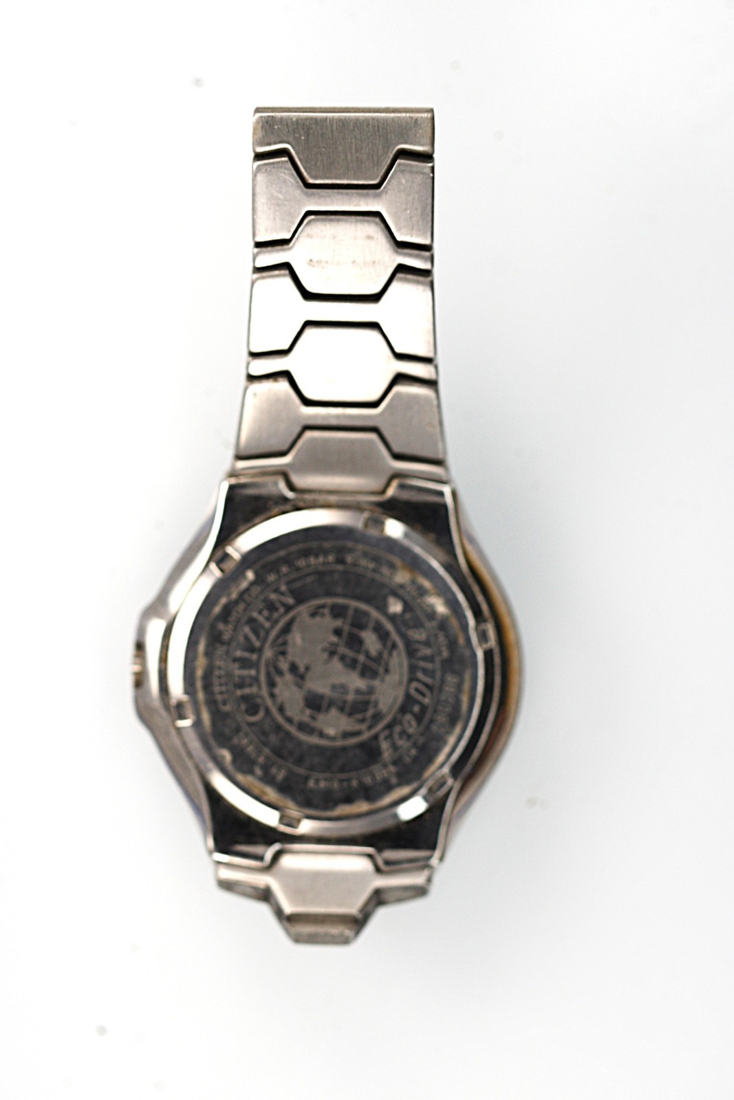 Citizen Eco Drive Watch Men Solar Blue Stainless Steel WR Date NON-WORKING-c11