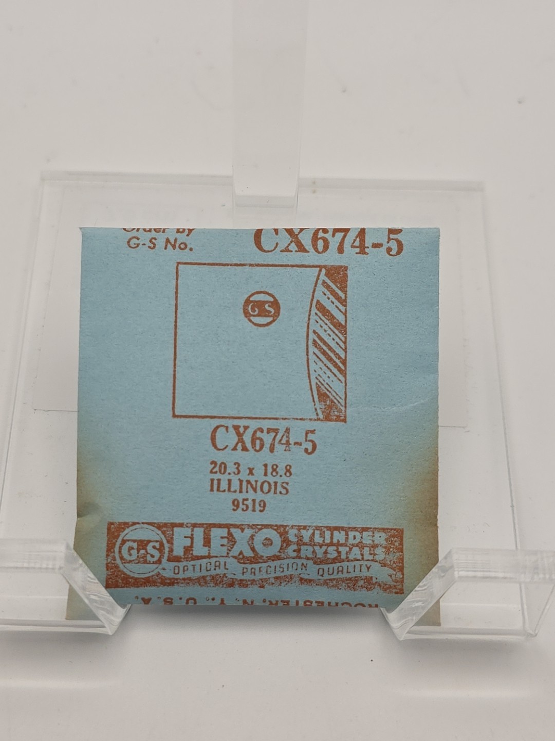 G-S Watch Crystal CX674-5 Illinois 9519 20.3X18.8