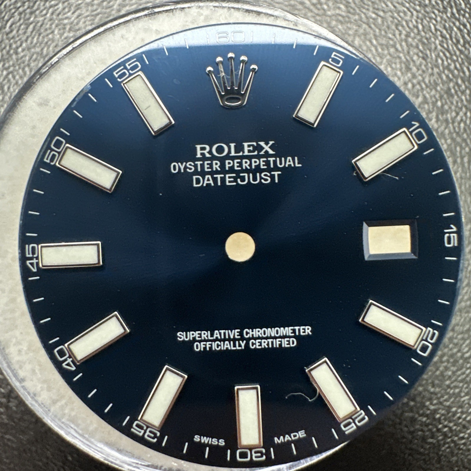 Authentic Rolex Date Just II Blue Stick Dial Date Window 41mm 116334-116300