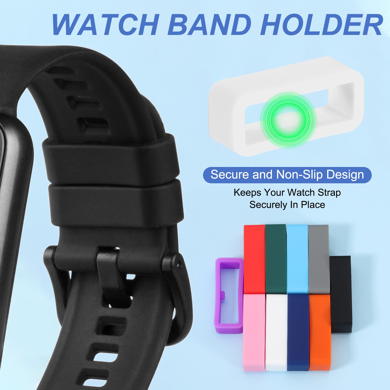 8 Pcs Watch Band Holder Loop, 16mm Universal Watch Replacement Band, White