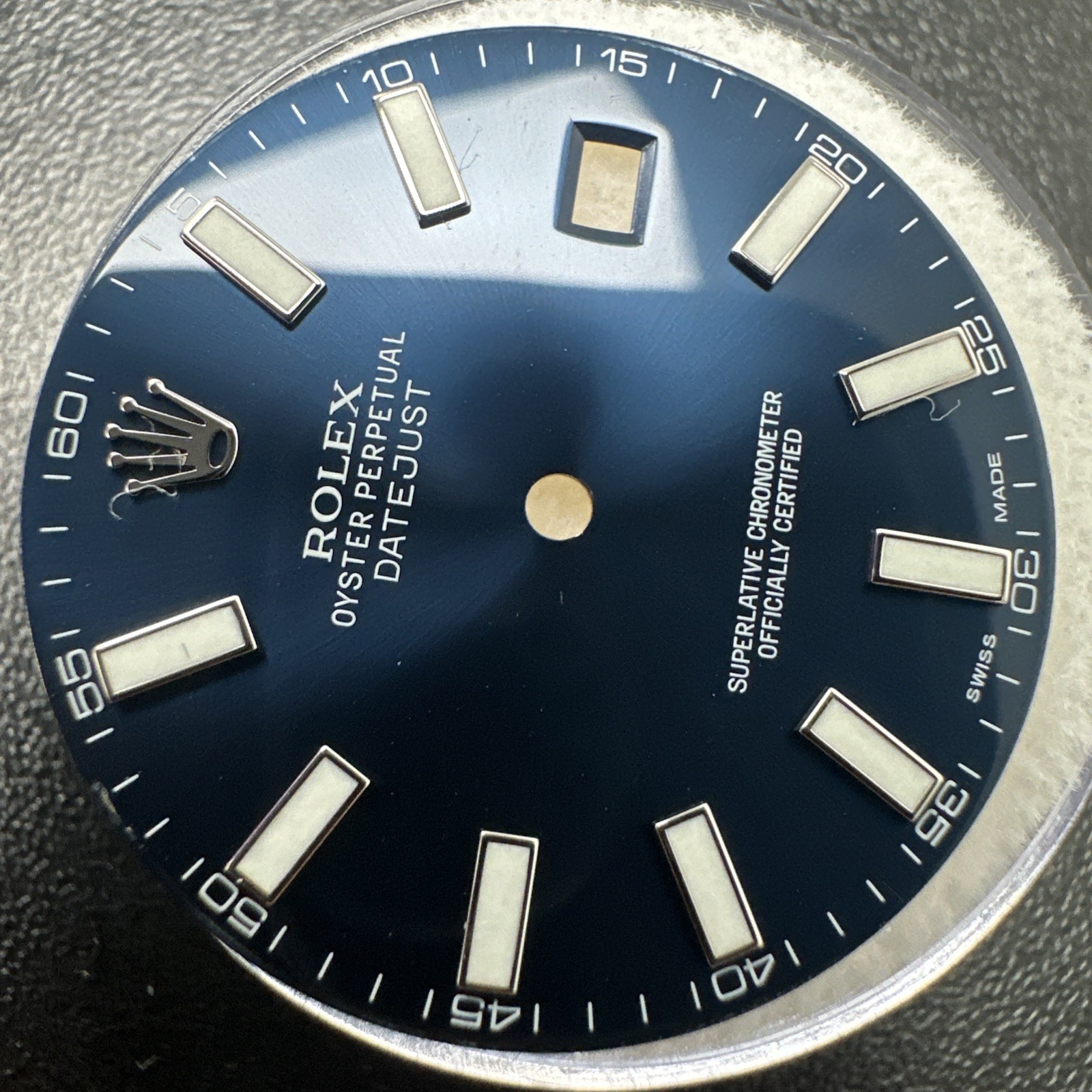 Authentic Rolex Date Just II Blue Stick Dial Date Window 41mm 116334-116300