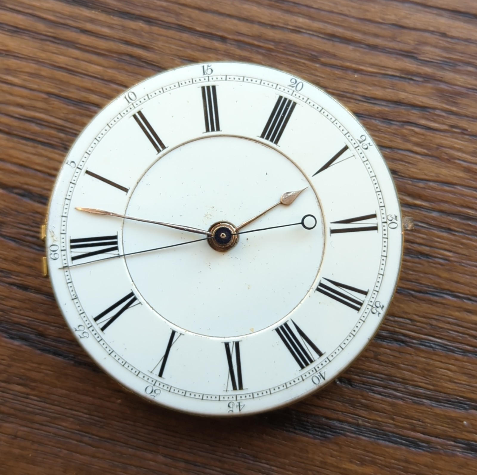 English Chronograph Pocket Watch Movement for Repair or Parts (BT64)