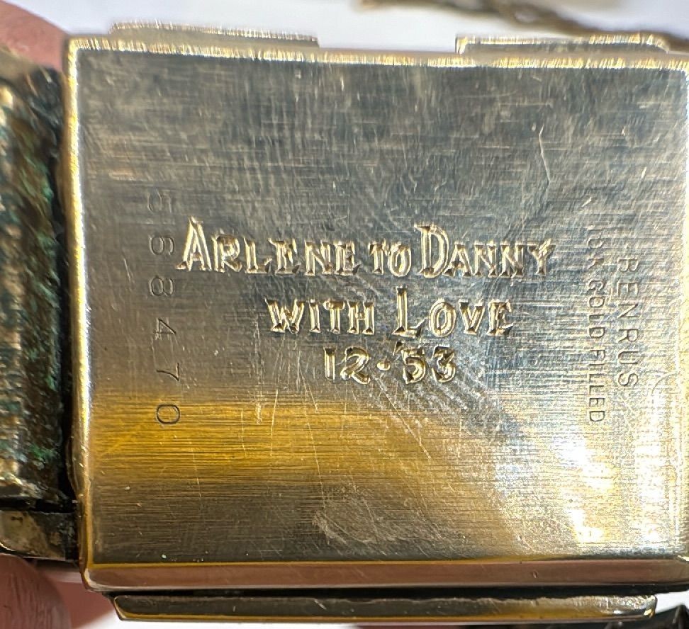 Benrus 10K Gold Filled Vintage Mens Wristwatch Speidel Band 1953 Calendar Featur