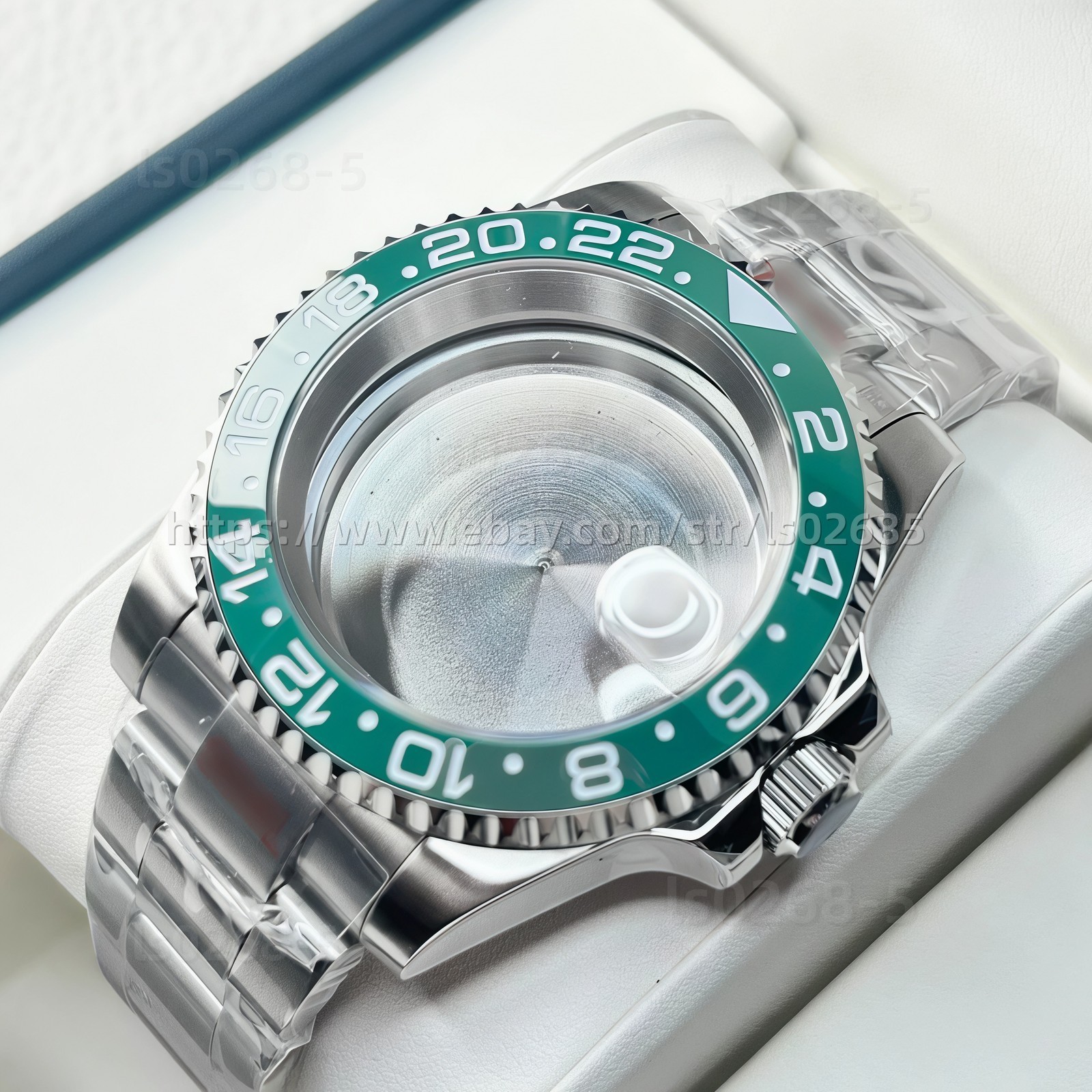40mm Brushed 20ATM Watch Case Green Bezel Mod For Nh35 Nh36 Nh34 Movement