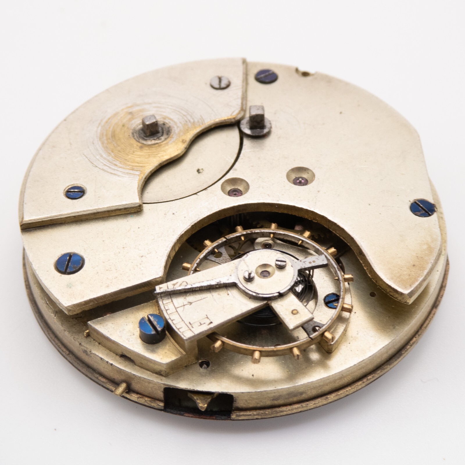 Unsigned 48.1 x 12.8 mm Key Wind / Set Antique Pocket Watch Movement, Keeps Time