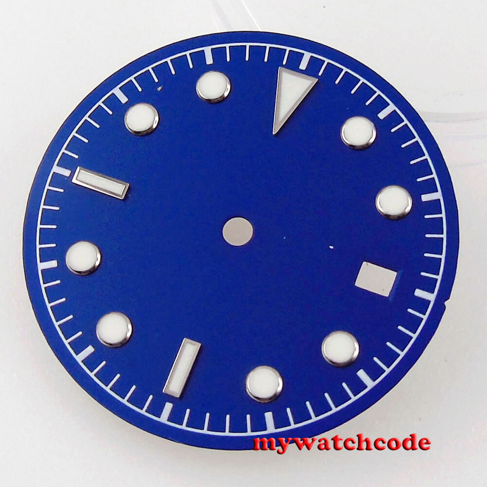 30.5mm black blue green sterile luminous dial fit NH35 ETA 2824 2836 Miyota 8215