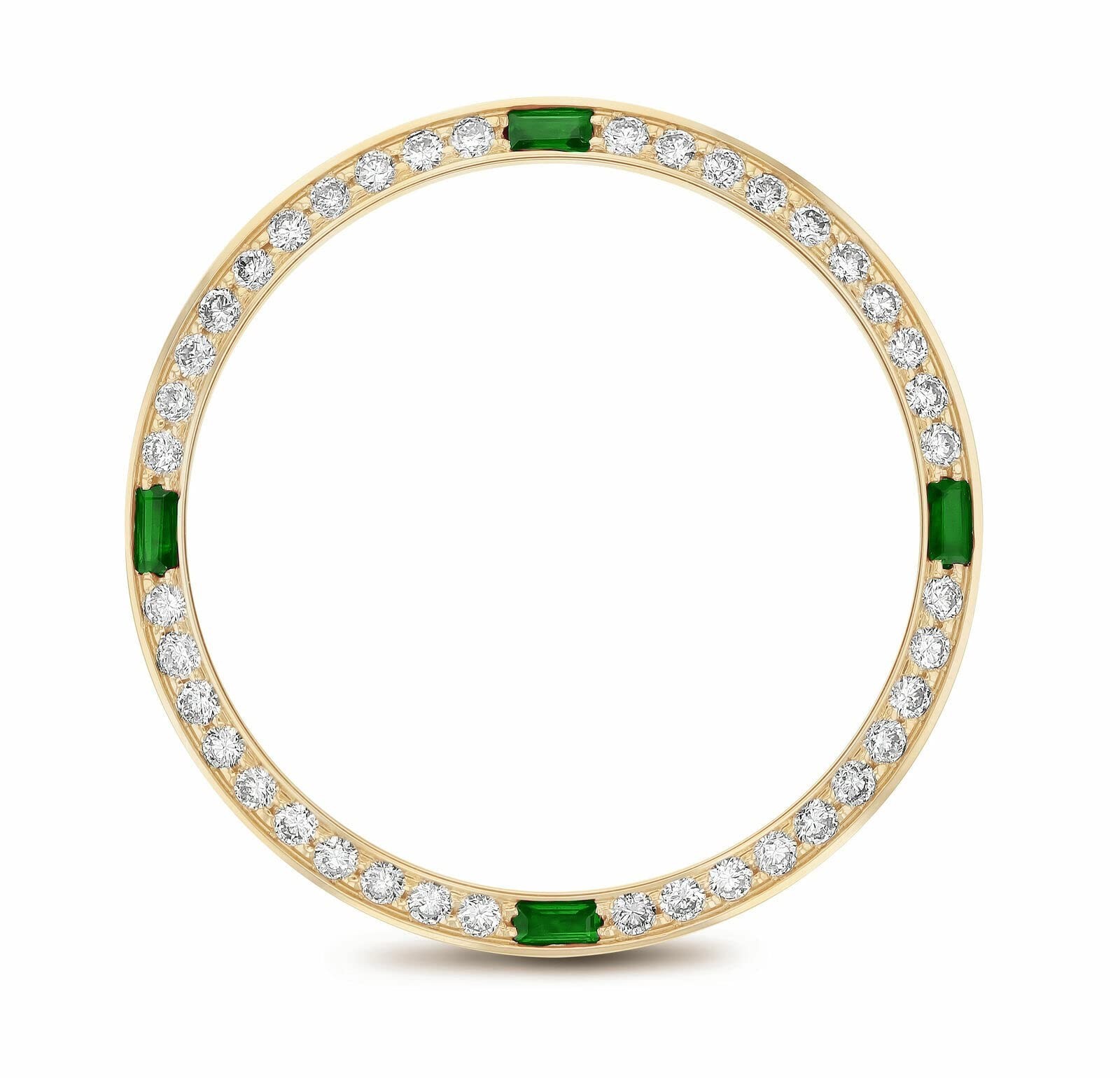 1CT BEAD SET MOISSANITE BEZEL COMPATIBLE WITH ROLEX 31mm DATEJUST WITH 4 EMERALD