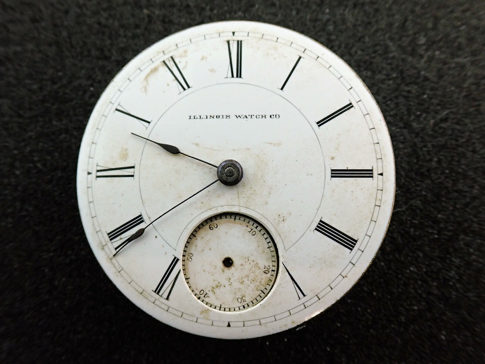 VINTAGE 18 SIZE ILLINOIS WATCH CO H.C. & K.W. POCKET WATCH MOVEMENT -NOT RUNNING