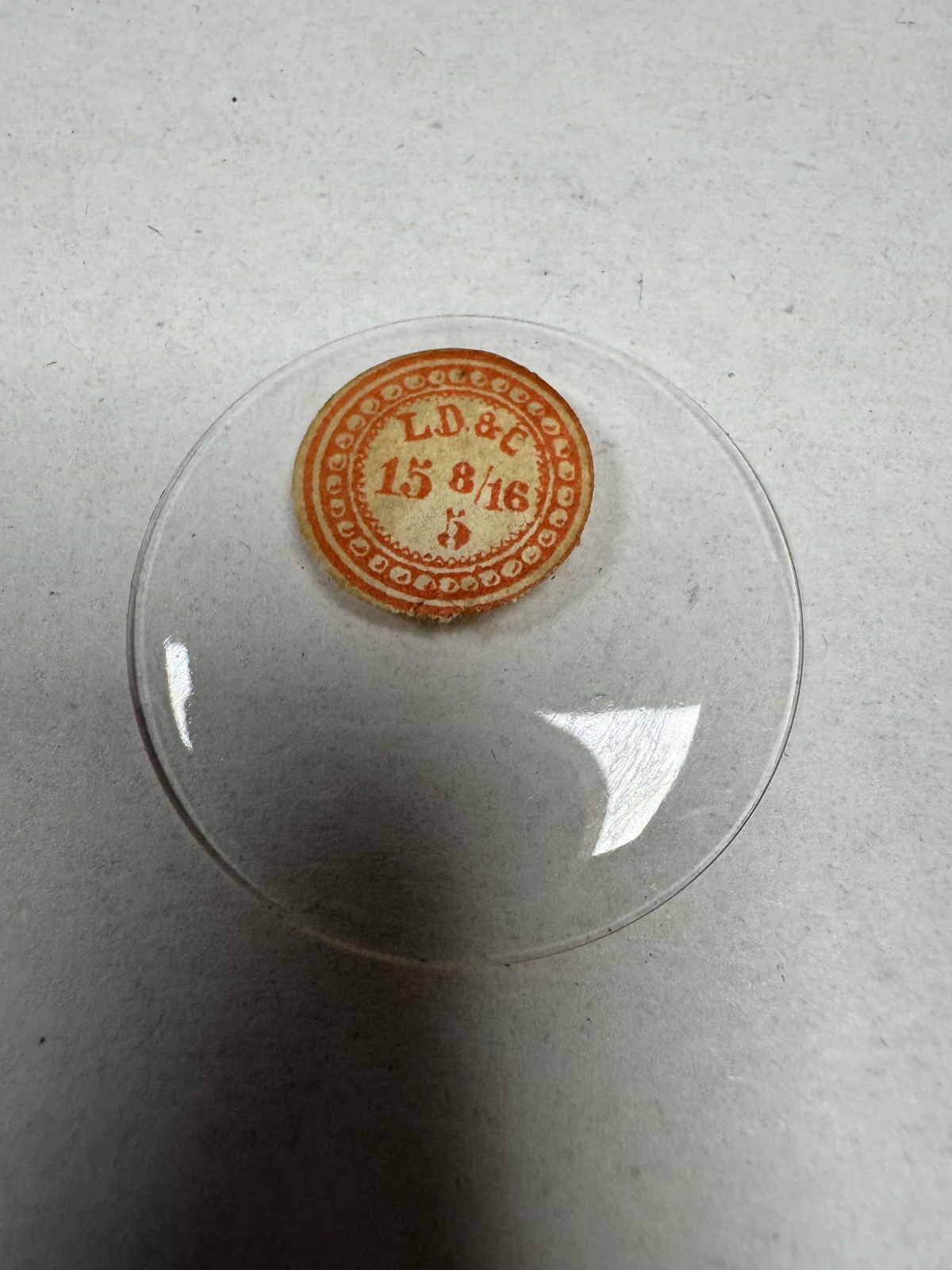 Vintage LD&C Pocket Watch Glass Crystal Round Domed 35.10mm 15 8/16 5 Clear