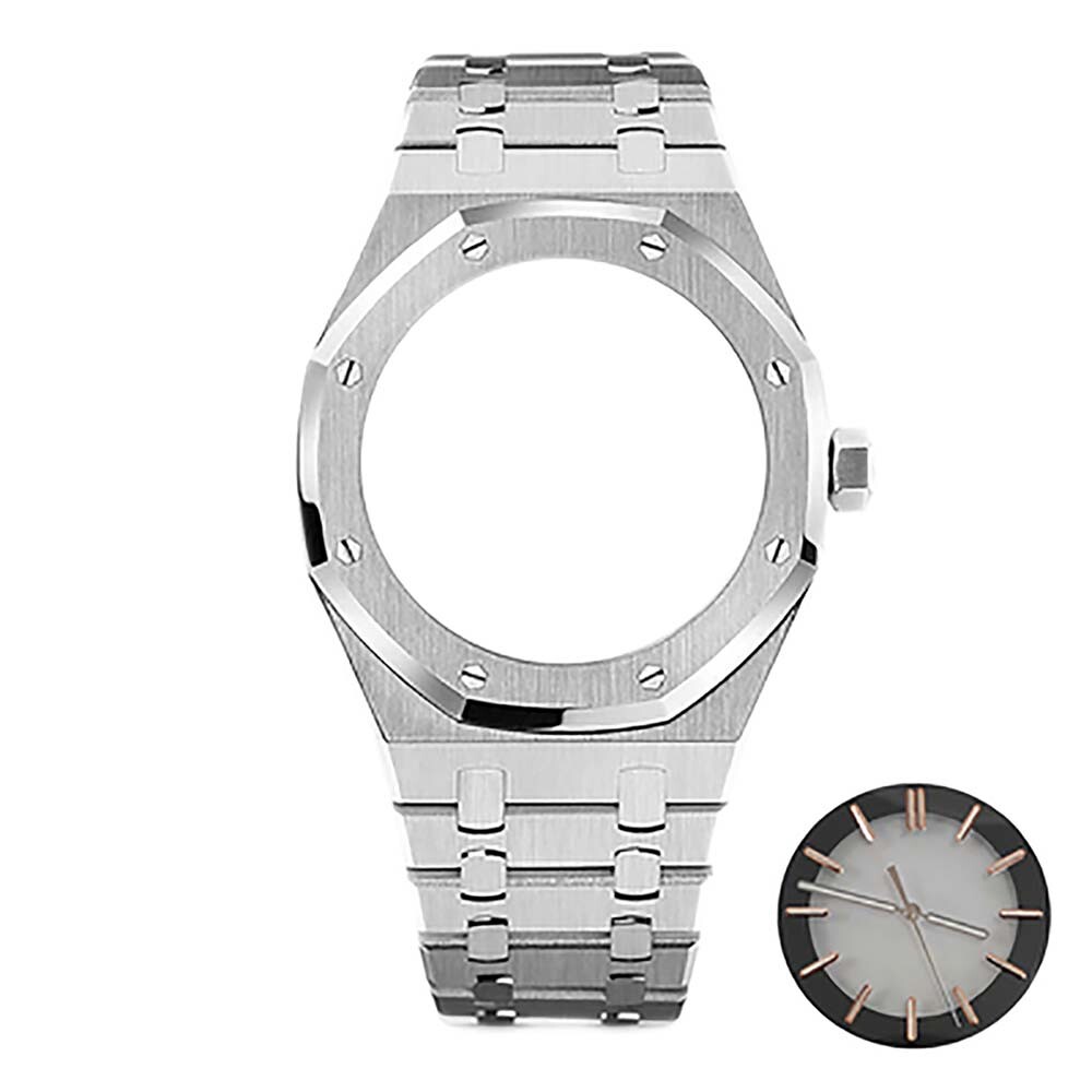 Stainless Steel Watch Strap 41MM Sapphire Glass Mirror Watch Case For NH70