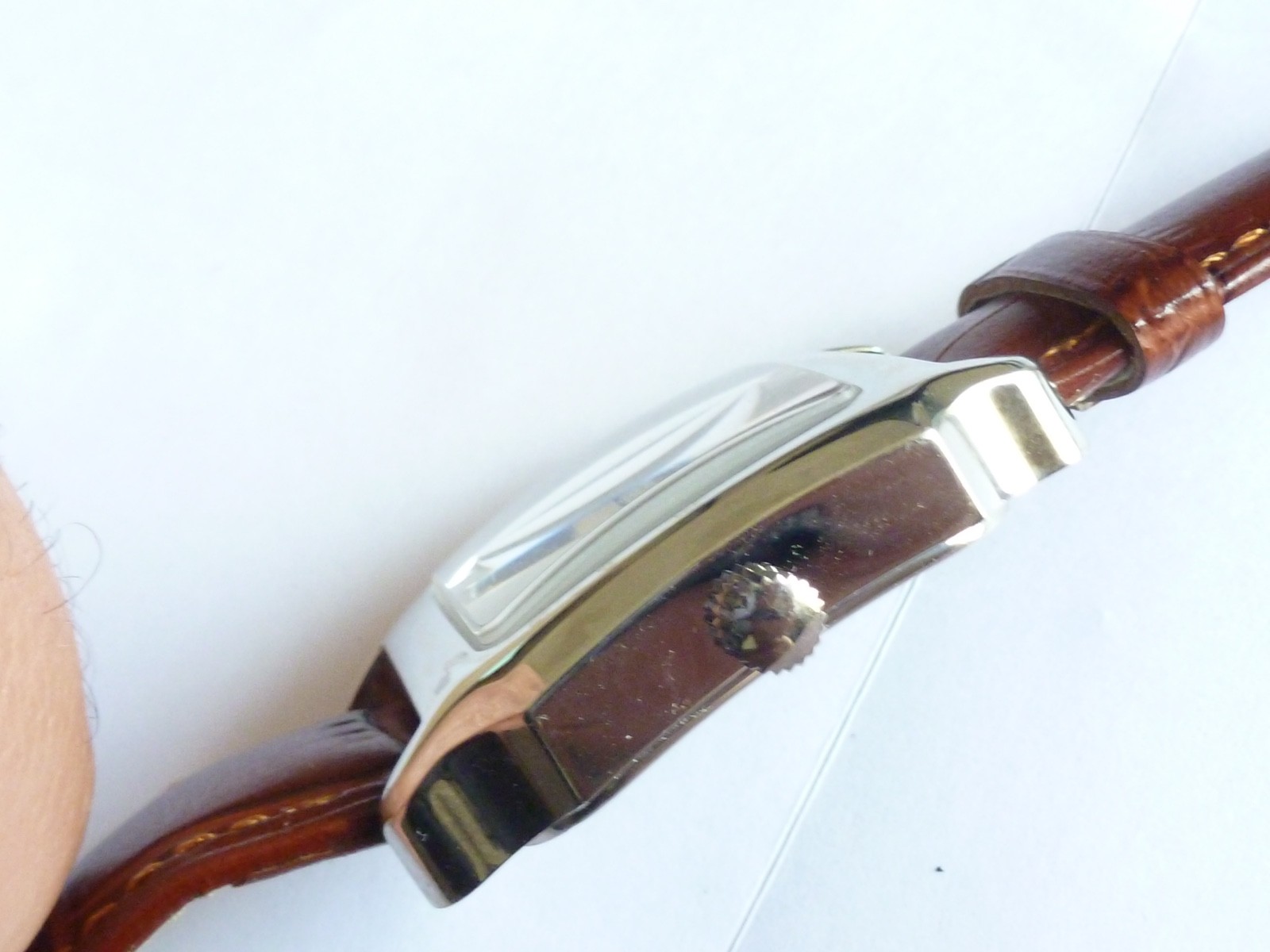Vintage NOS DUNHILL Men’s Rectangular Steel Wristwatch Manual ETA 28mm x 39mm