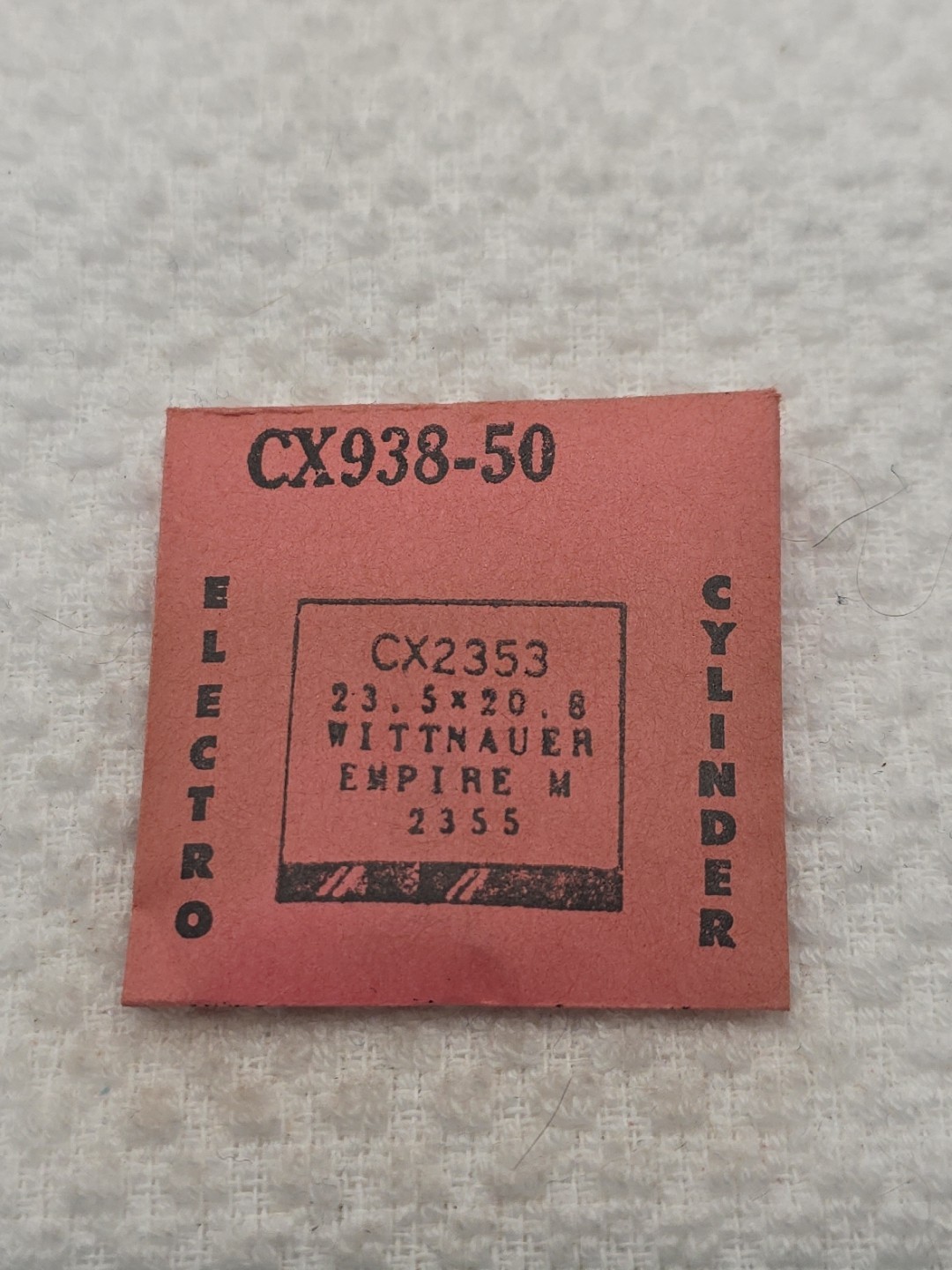 Electro Cylinder Watch Crystal CX938-50 CX2353 Wittnauer Empire M 2355 23.5X20.8