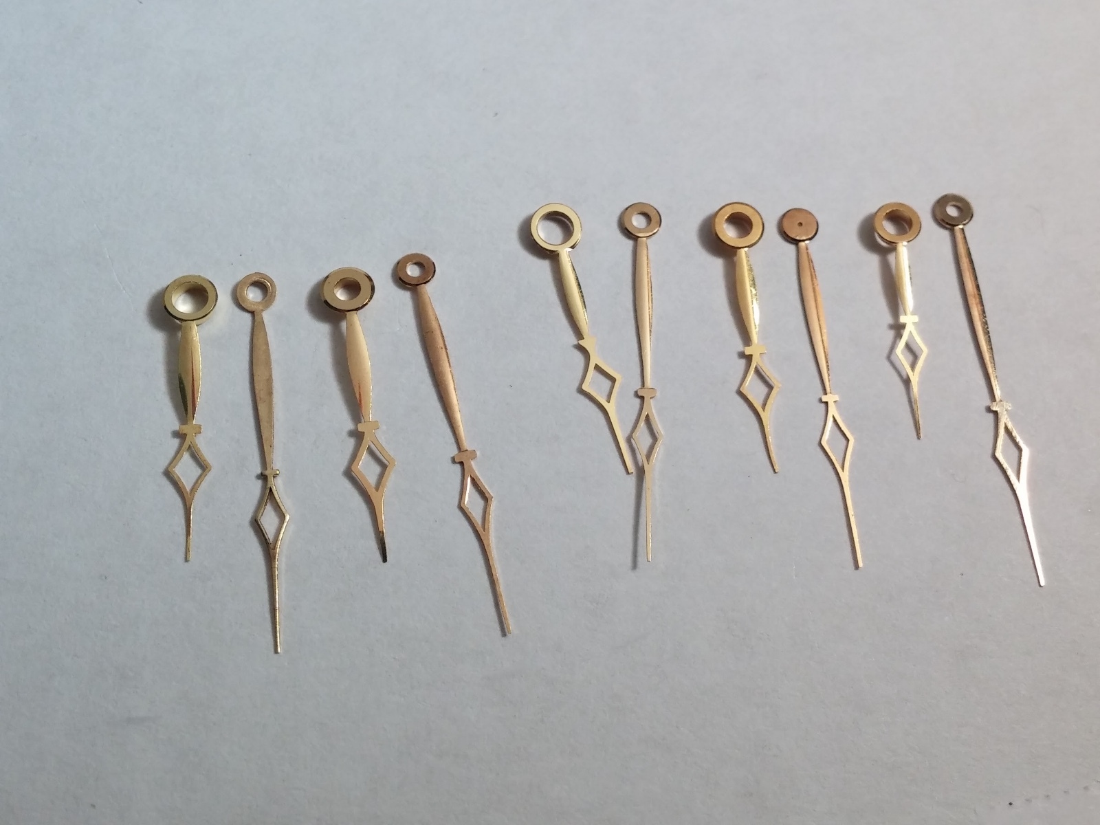 Pocket Watch Hands-Gold/yellow Colored/Brass-Open Diamond Style-Minute & Hour-/v