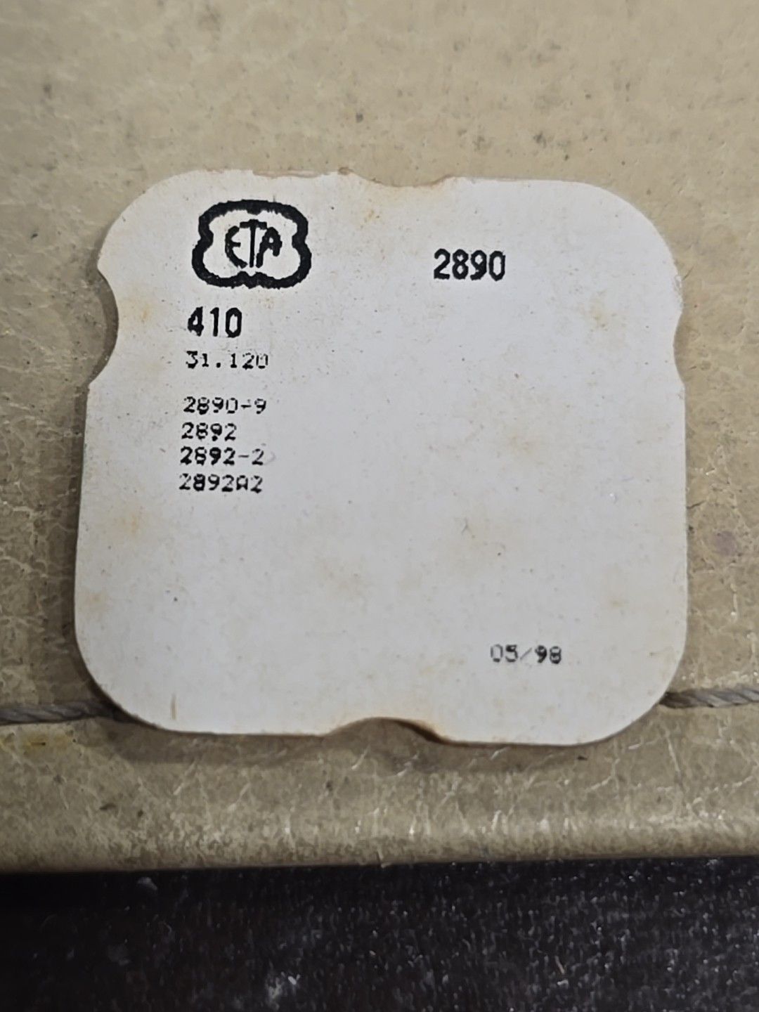 ETA 2890 2890-9 2892 2892-2 2892A2 Sprocket part (410) Vintage NOS