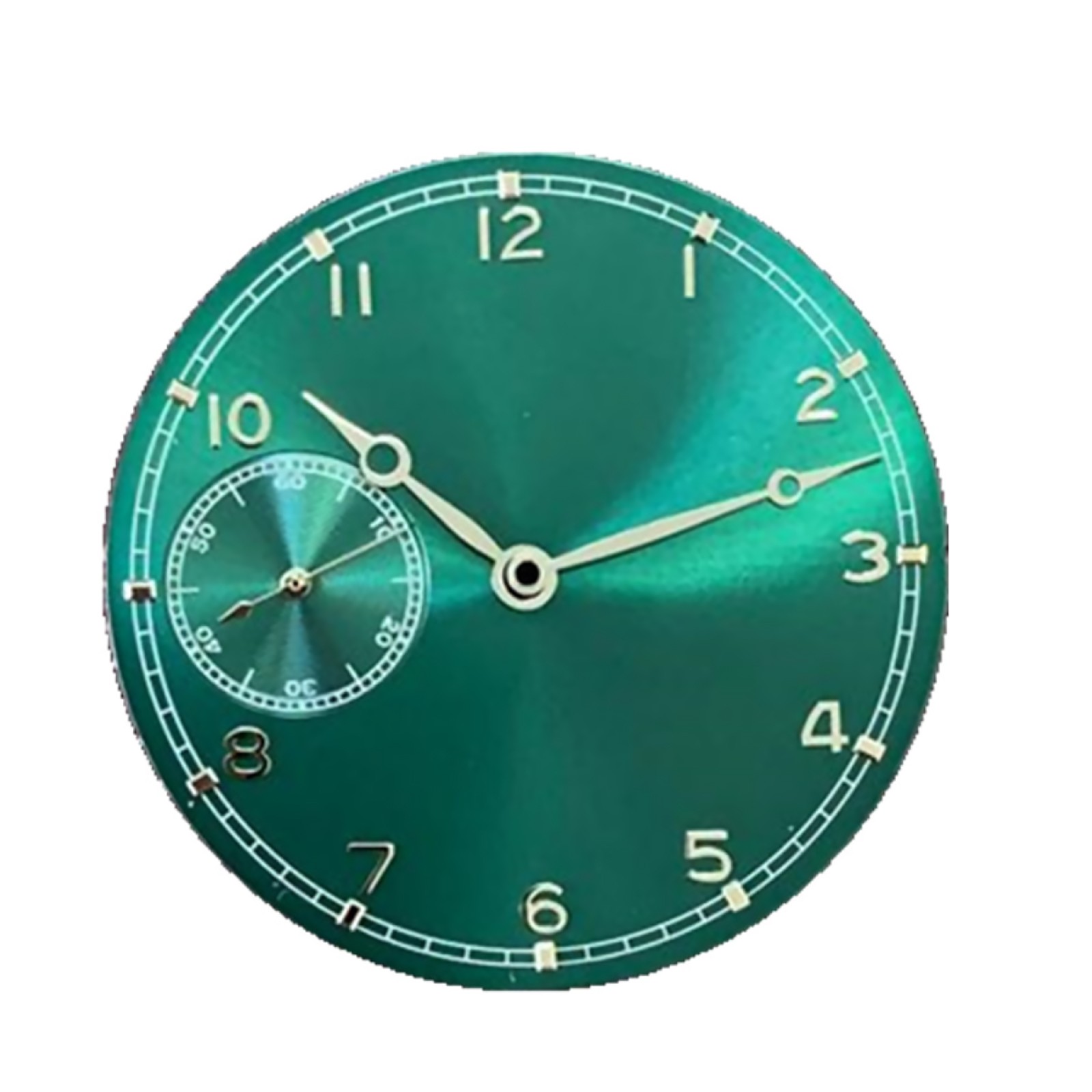 Thin Green Face 37mm Watch Dial With Hands For ETA 6497 ST3600 Watch Movement