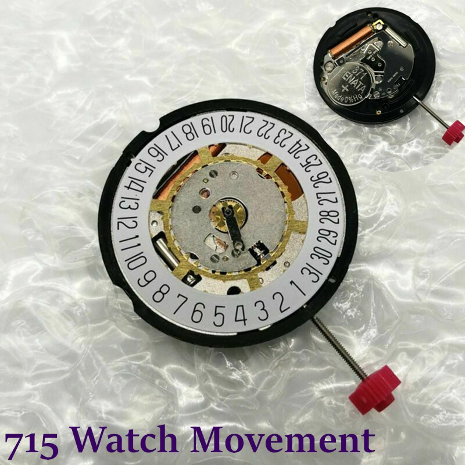Watch Movement For Ronda 715 date at 3/6 Position W/Battery&Adjusting Stem