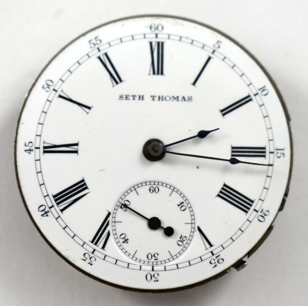 Vintage Seth Thomas Grade 205 6s 15J 2 Tone Hunting Pocket Watch Movement lot.q
