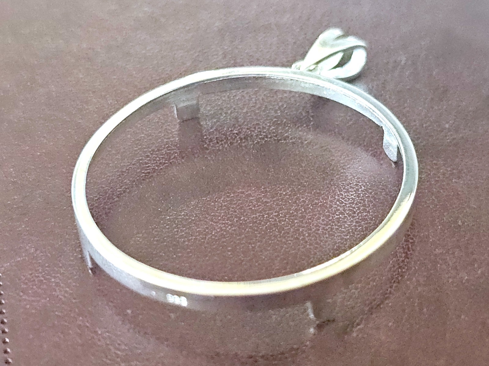 925 Sterling Silver Prong Back Simple Bezel for 36mm Coins