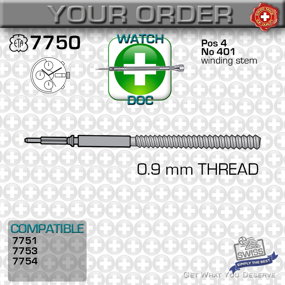 STEM FIT ETA VALJOUX 7750, 7751, 7753, 7754 – CHOOSE 0.9 + 1.2 MM