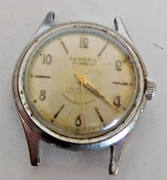 ST 1686 KENBRO WATCH RUNNING 17 JEWELS FOR PARTS or REPAIR. USED