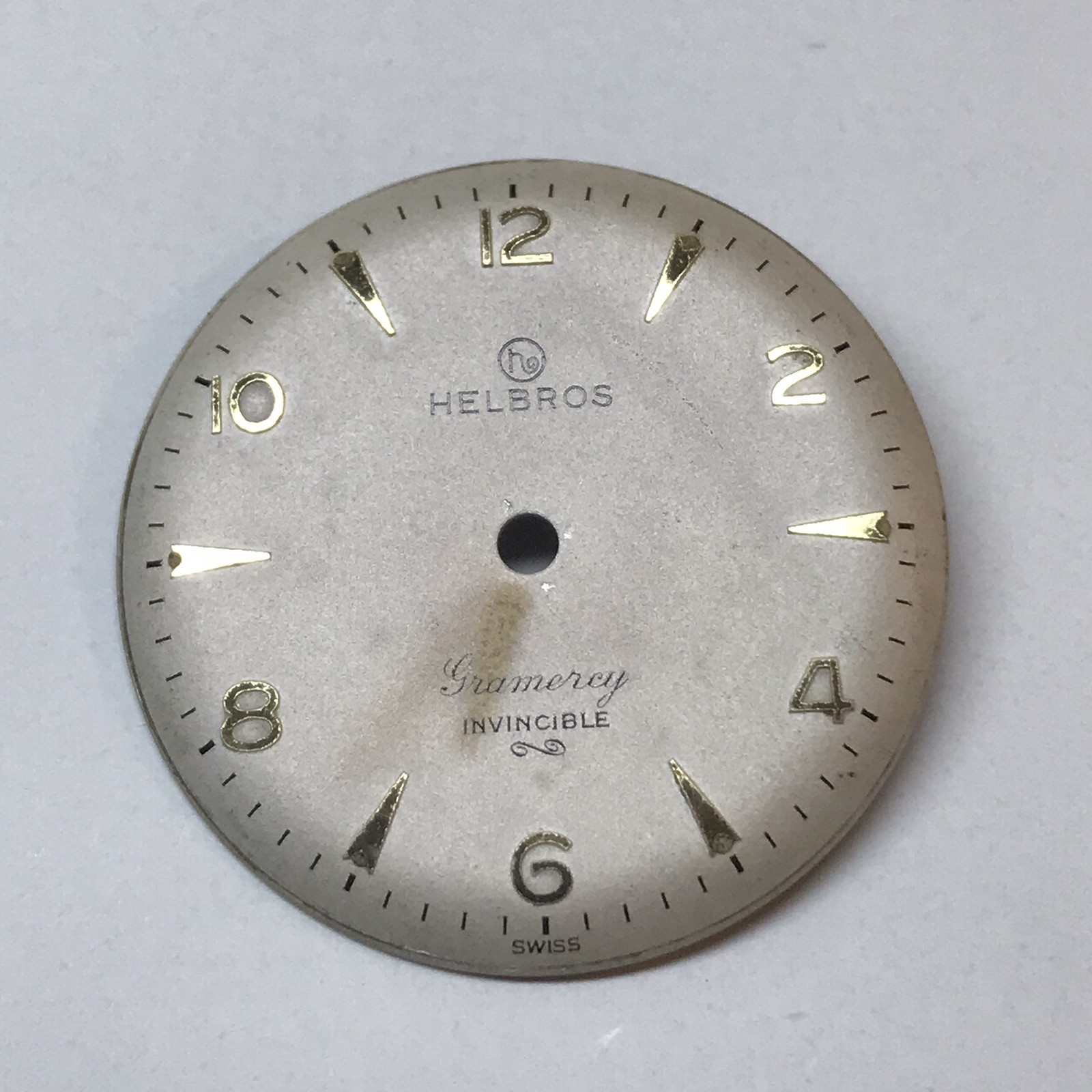 Helbros Gramerey Mens Watch Dial Gold Indices Original Watch Part / T838