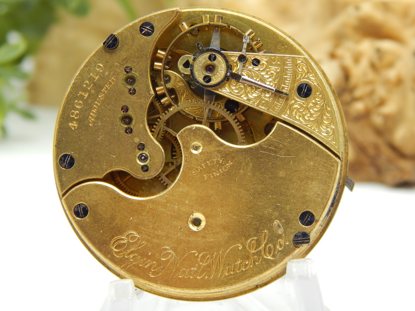 Antique Pocket watch movement Elgin Grade 107 16 size m5 15 jewel circa 1893