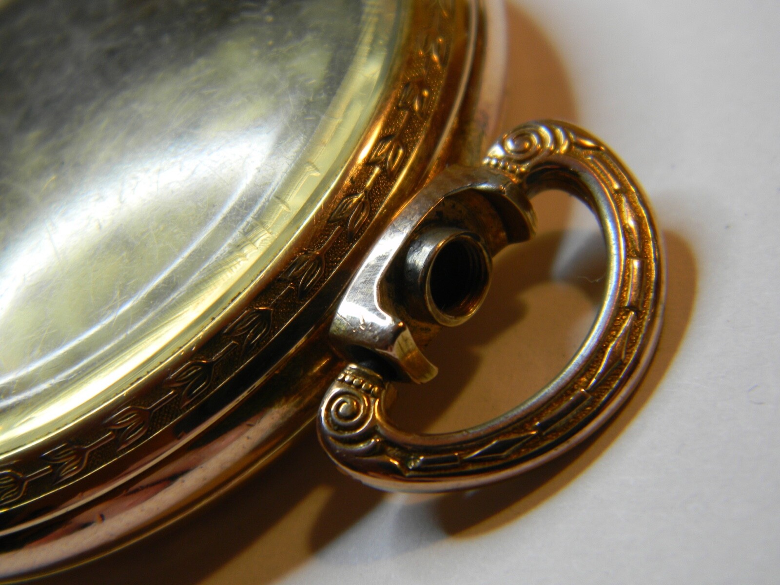 NICE VINTAGE SWISS GOLD PLATED STEM WIND AND SET RAILROAD POCKET WATCH CASE 50mm