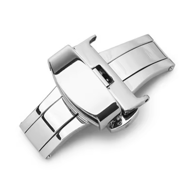 Steel Butterfly Buckle Polished Matte Button Watch Band Buckles 16mm 1