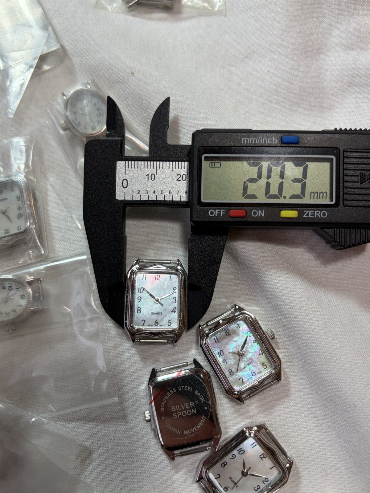 Watchmaker Lot 85 Watch Heads Cases Quartz Parts Repair Silver Spoon Geneva