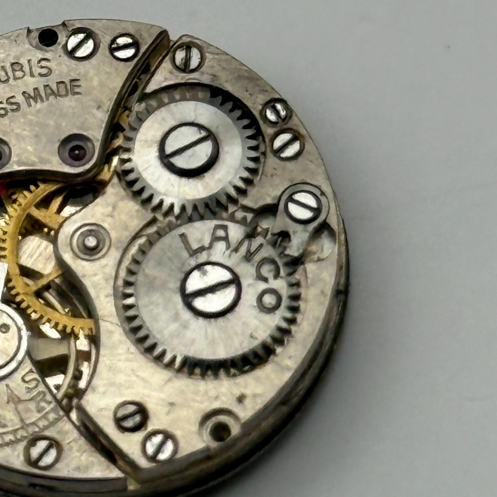 Lanco Watch Movement 15 Rubis Swiss Manual Wind Vintage Parts Repair 19.6mm