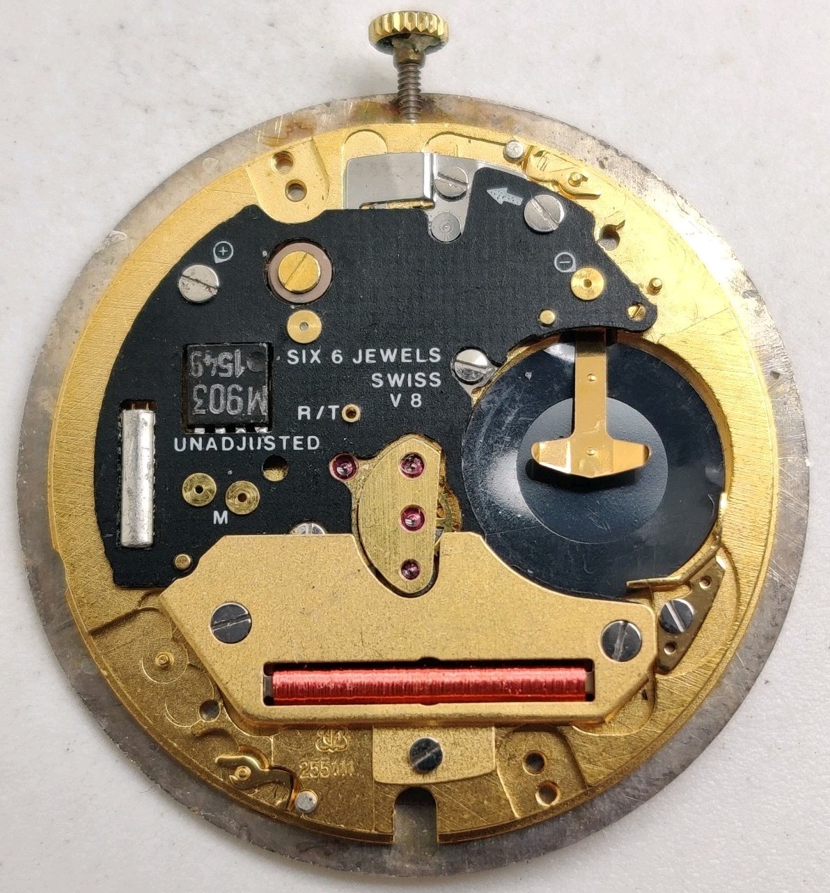 Movado ETA Cal. 255.111 Swiss quartz watch movement For Repair