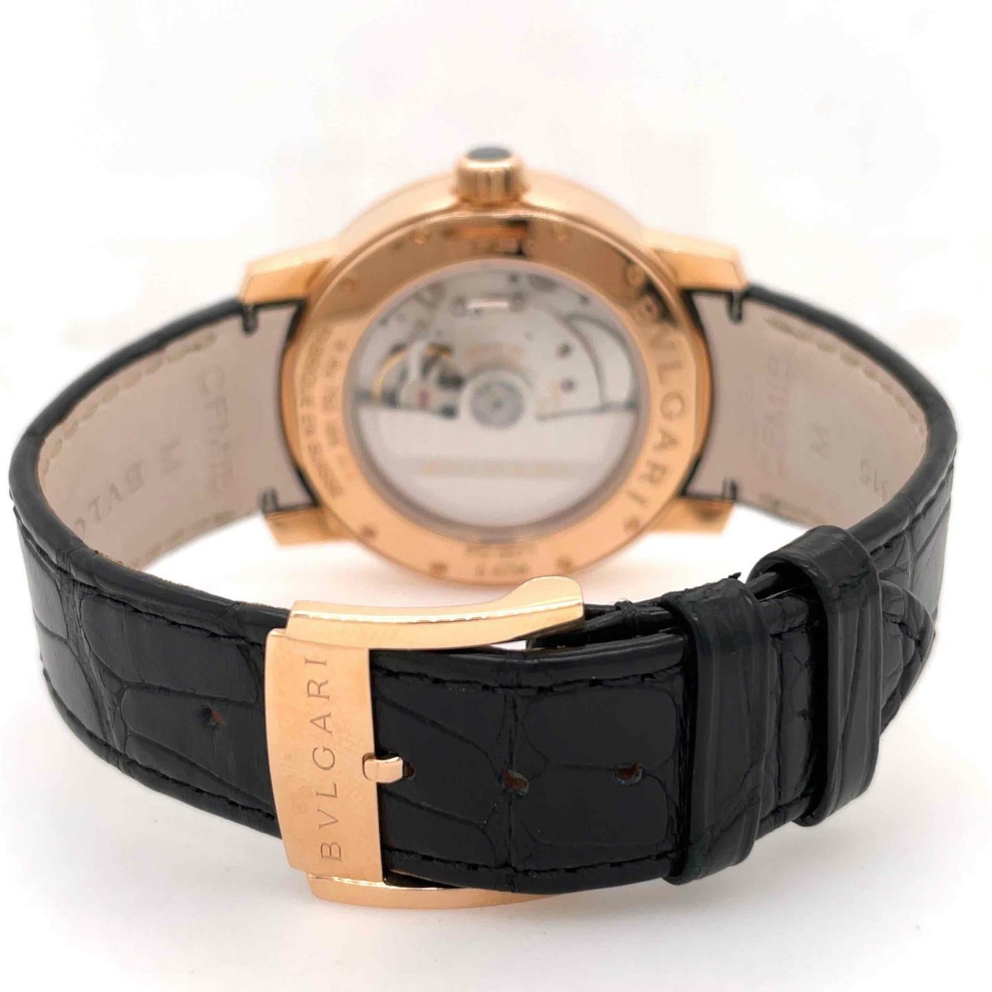 Bvlgari Bulgari Automatic 39mm 18k Rose Gold Black Dial Men’s Watch 102261