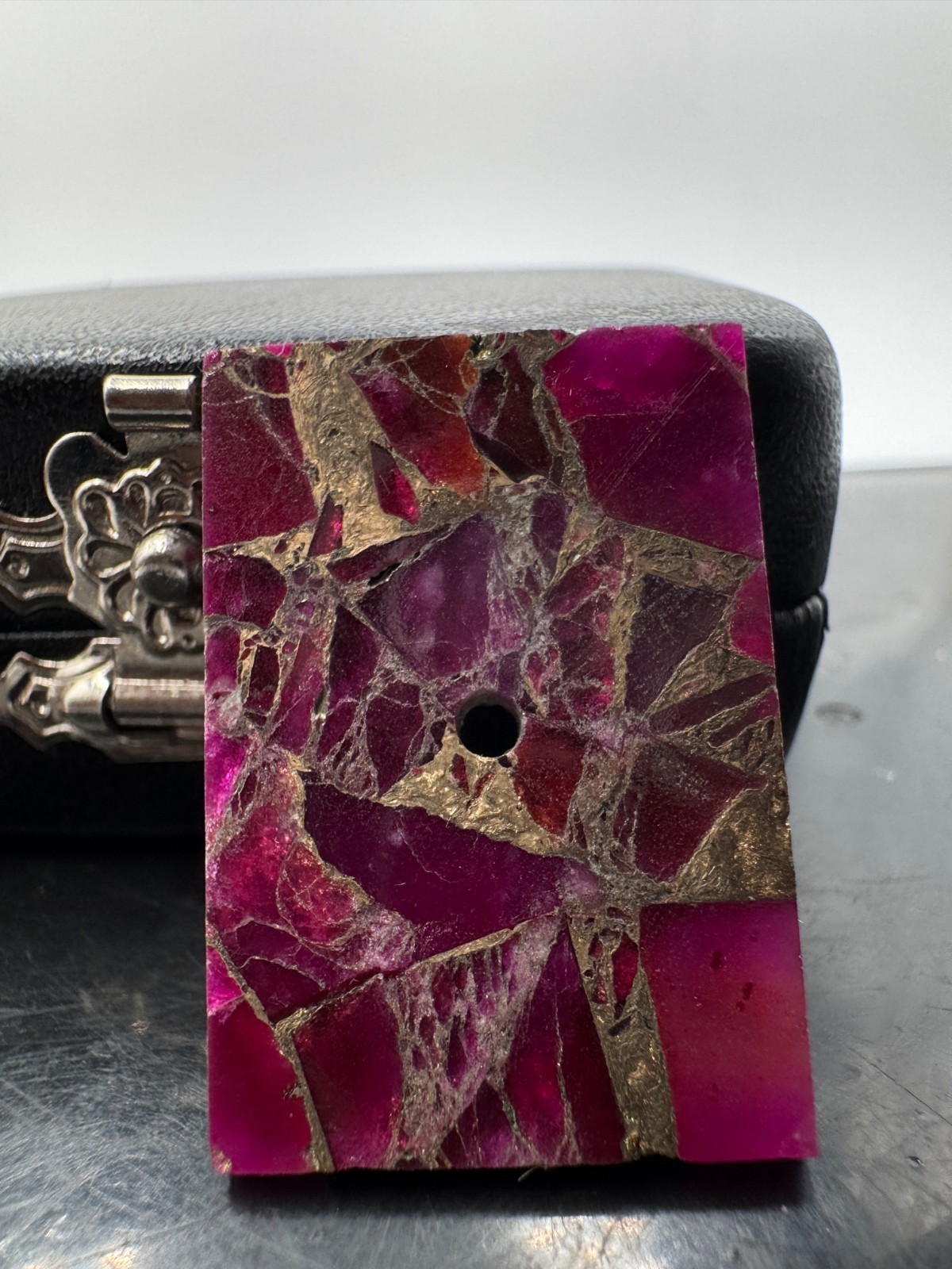 Pink Copper Turquoise Gemstone Watch Dial – Green Rectangle Gemstone GMC-563