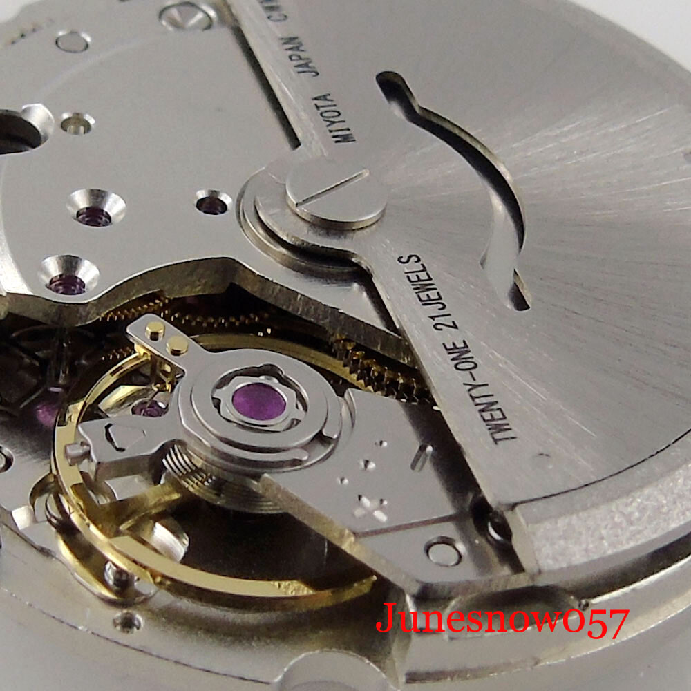Black Date 21 Jewels MIYOTA 8215 Watch Automatic Movement Hack Second