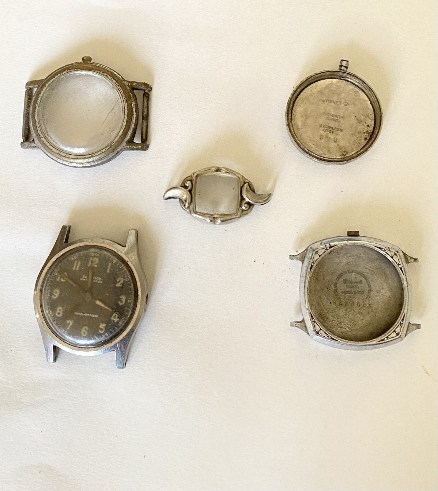 Five Vintage Assorted Watch Parts