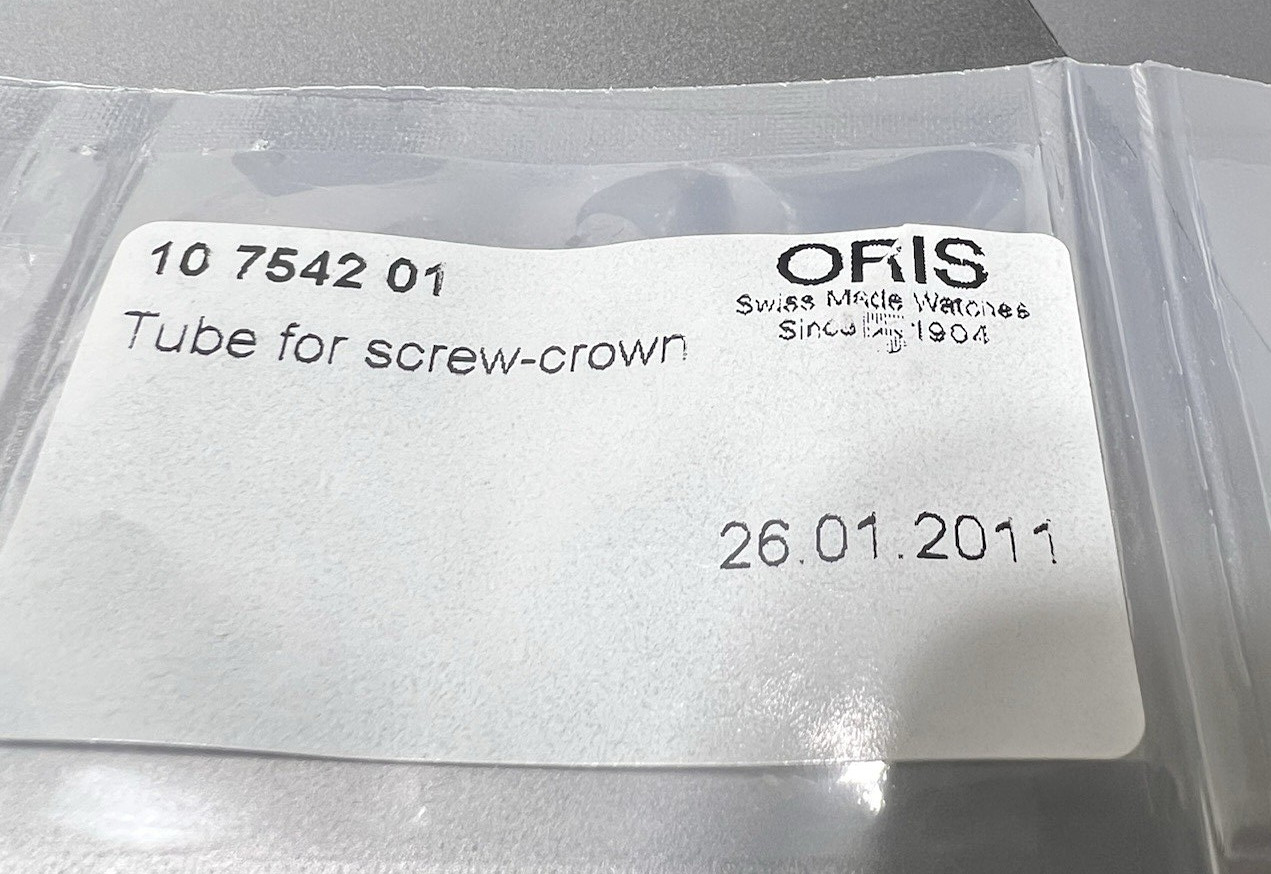 ORIS TUBE FOR SCREWDOWN CROWN REF 10754201 SEALED NEW SWISS MADE