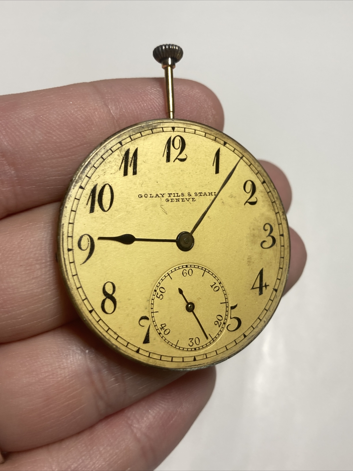 Collectible GOLAY FILS & STAHL Geneve Chronometer Ultra Thin Pocketwatch Movt