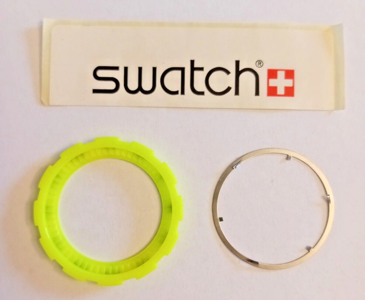 Swatch Yellow Bezel Scuba Bora Bora SDN400 1990 Vintage Wrist Watch New