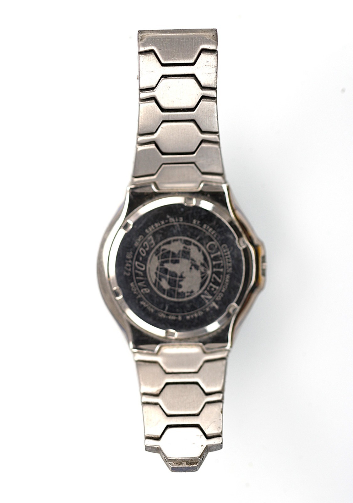 Citizen Eco Drive Watch Men Blue Solar Stainless Steel WR Date NON-WORKING-c3
