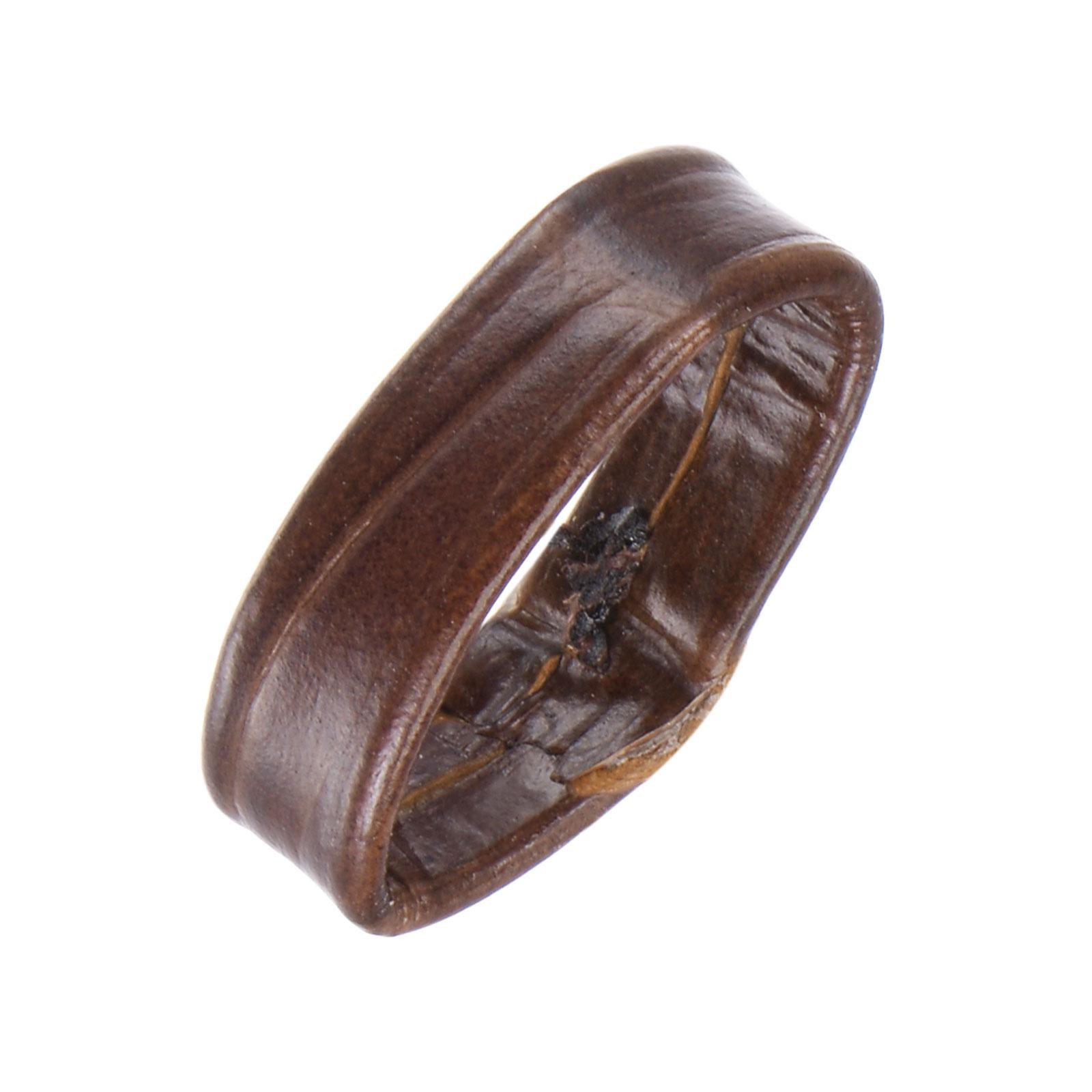4 Pcs PU Leather Loops Retaining Ring for 16mm Width Watch Band, Dark Brown