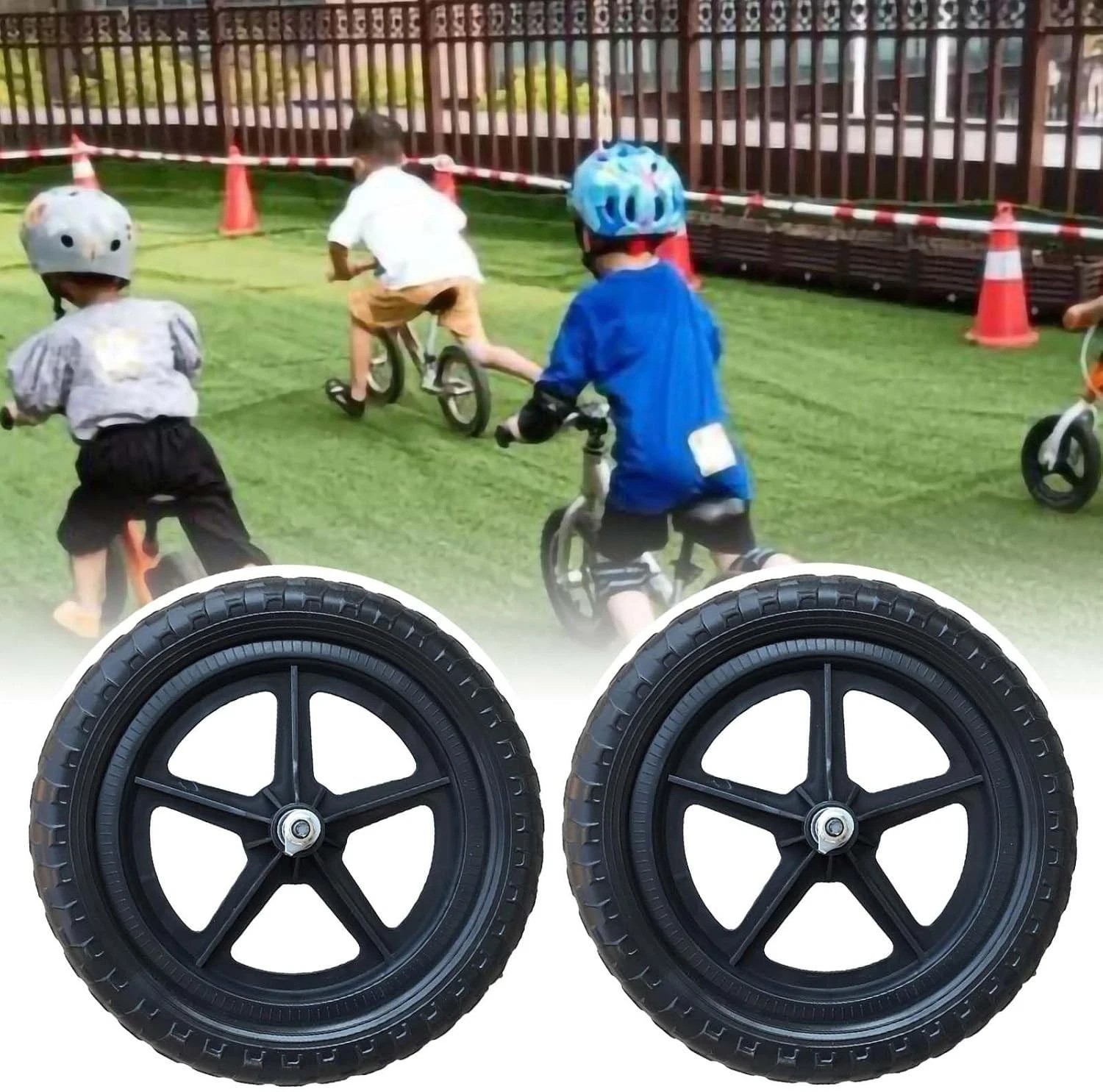 1 Pair 11 inch Balance Bike Replacement Wheel 11 Inch Non Inflatable EVA Foam…