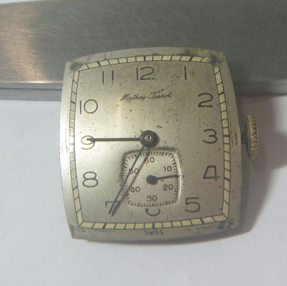 1940s Mathey-Tissot 17J Gents 8 ½ x 9 Lignes Mov’t, Dial & Hands- 4Parts !!
