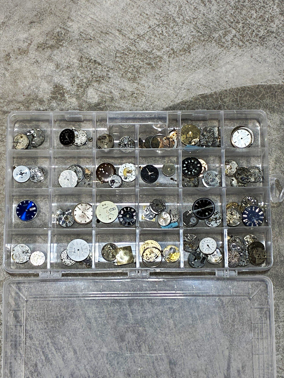 Assorted Watch Movement Parts & Dials Lot