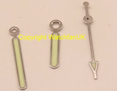 Set of 3 Hands With Green Lume Fits Many ETA 2650 2651 2657 2660 2671 #9