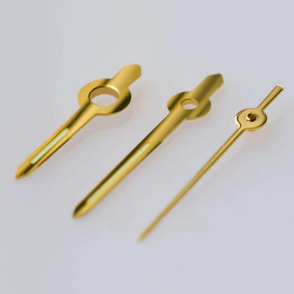 8.6×8.5x6mm Golden Trim Green Luminous Watch Hands for ETA2671 Movement