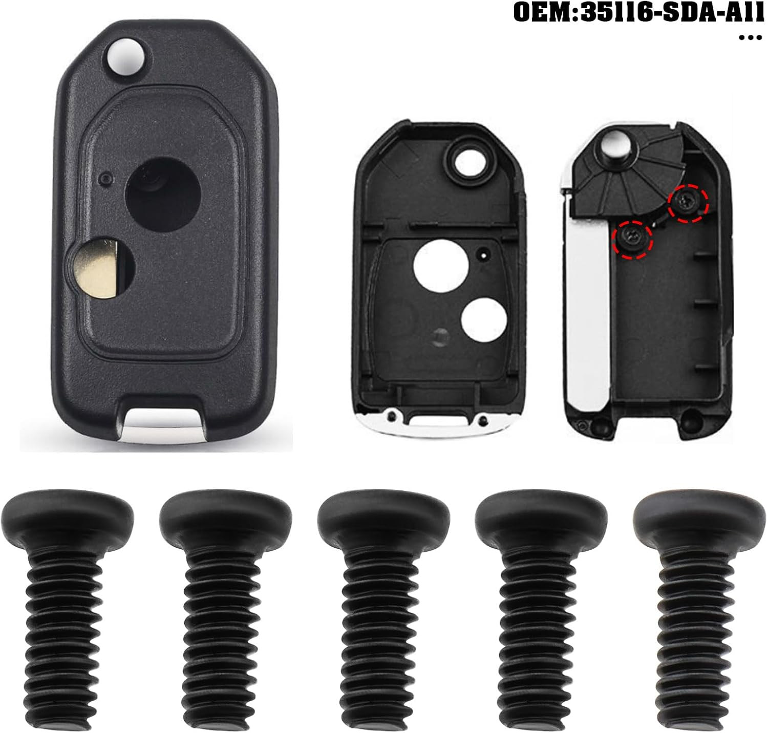 10Pcs Replacement Key Fob Screw M2 X 5Mm Screw Replacement Part 35116-SDA-A11