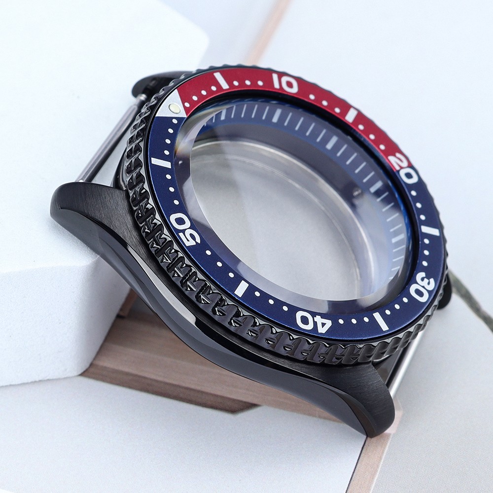 PVD Black 42.5mm Diver Watch Case Sapphire SKX007 Style For Seiko NH35 Movement