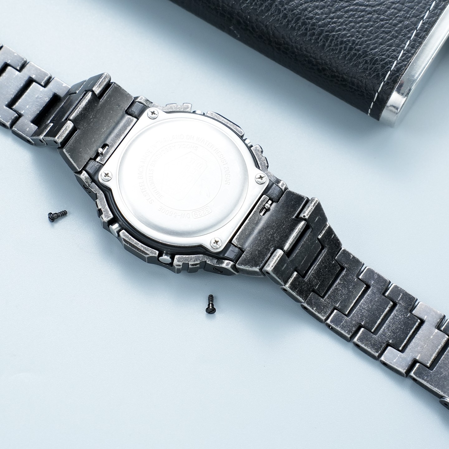 For Casio DW5600 GW-B5600 Modified Stainless Steel Watch Strap Titanium Case Men