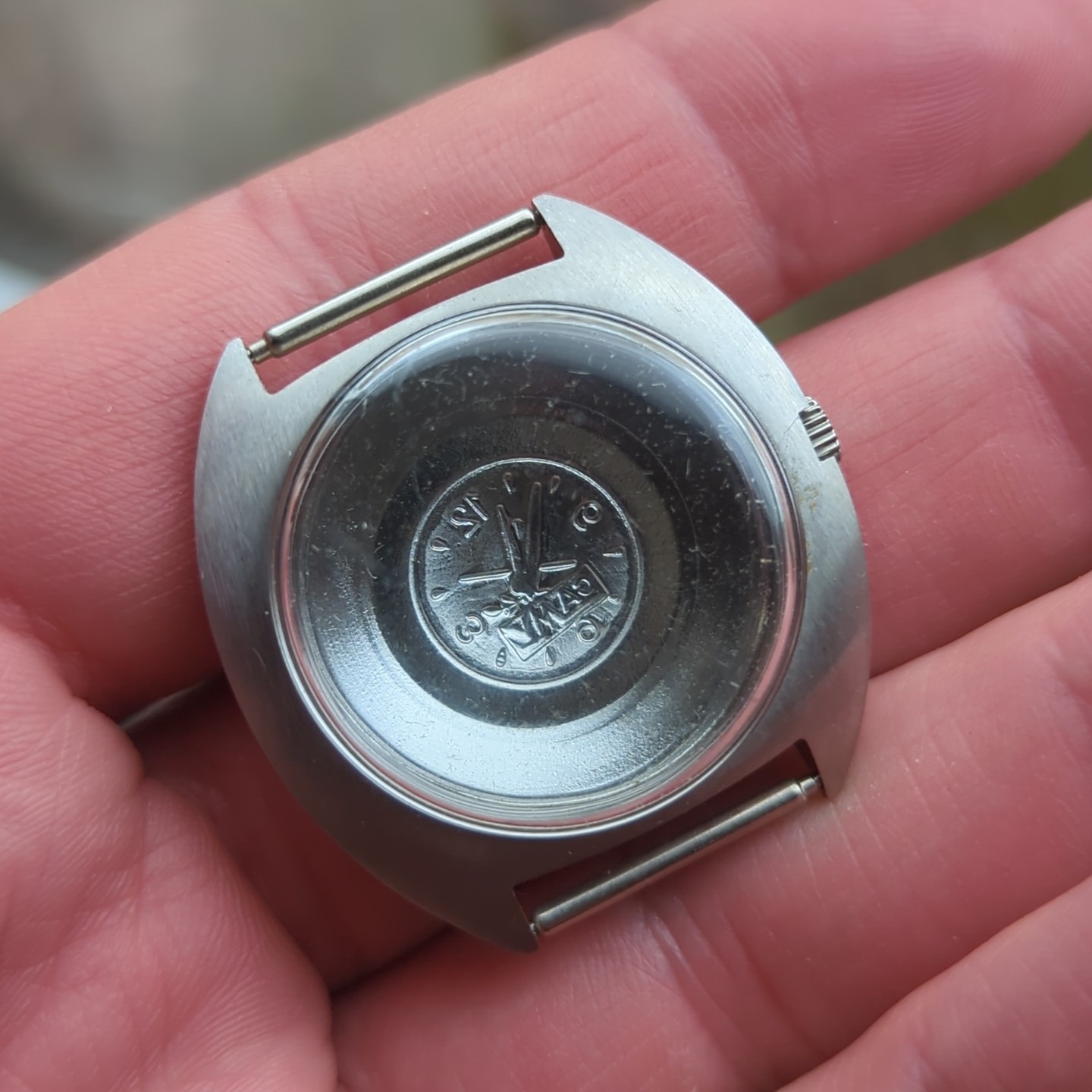 Vintage Camy Steel Swiss NOS Watch Case 36mm for 28.5mm Movement (J49)